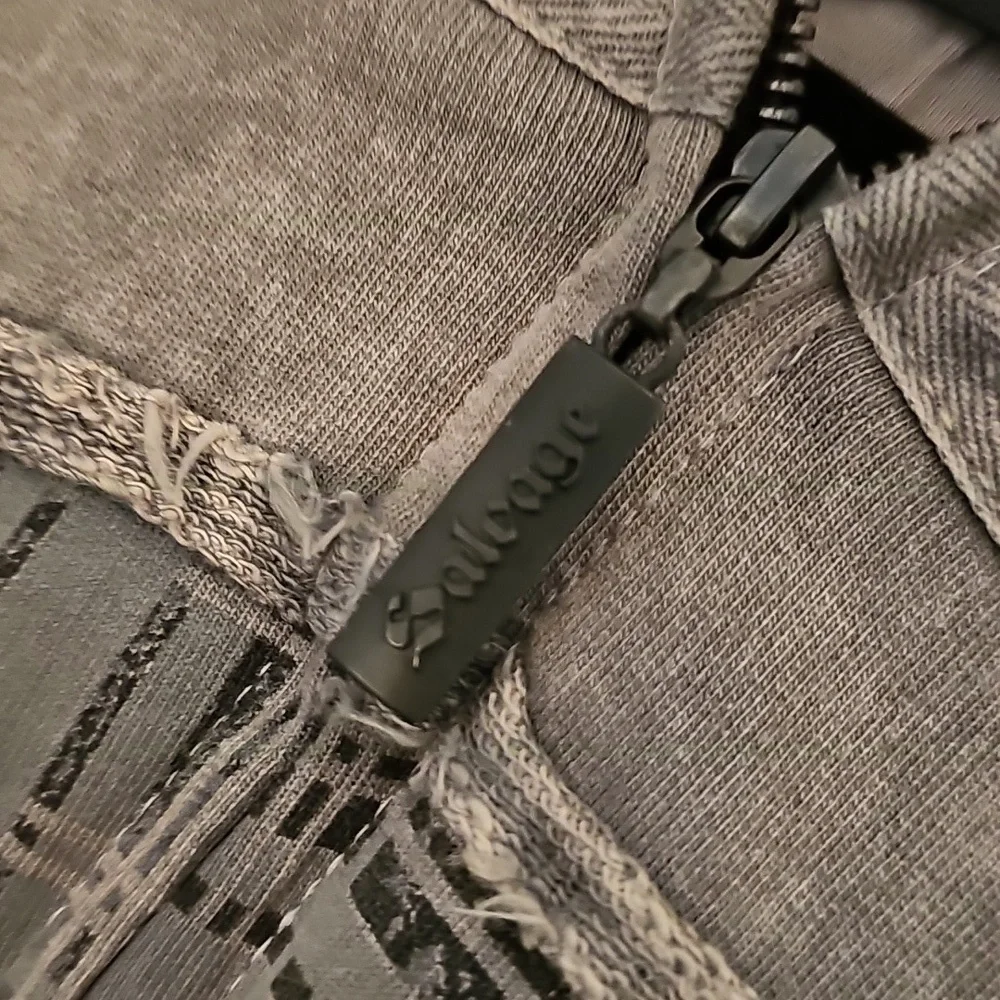 Salvage Gray Plaid Jacket With Hood - Picture 12 of 16